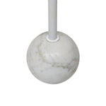 Emmy Metal Side Table With Round Marble Base - White