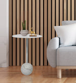 Stylish Metal & Marble Round Side Table For Indoor, Outdoor, Home And Office