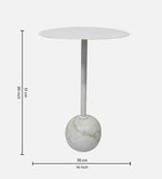 Stylish Metal & Marble Round Side Table For Indoor, Outdoor, Home And Office