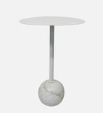 Stylish Metal & Marble Round Side Table For Indoor, Outdoor, Home And Office