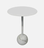 Stylish Metal & Marble Round Side Table For Indoor, Outdoor, Home And Office