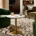 Ally Metal Side Table With Marble Top - Gold