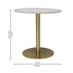 Ally Metal Side Table With Marble Top - Gold