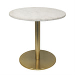 Ally Metal Side Table With Marble Top - Gold