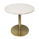 Ally Metal Side Table With Marble Top - Gold