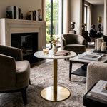 Ally Metal Side Table With Marble Top - Gold