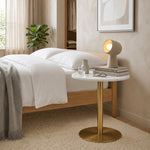 Ally Metal Side Table With Marble Top - Gold