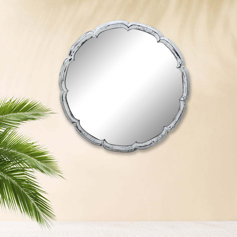 Wall Mirror With Metal Frame - White