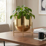 Linz Metal Planter, Small - Gold