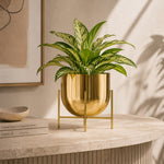 Linz Metal Planter, Small - Gold