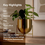 Linz Metal Planter, Small - Gold