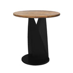 Flare Metal Side Table With Wooden Top - Black