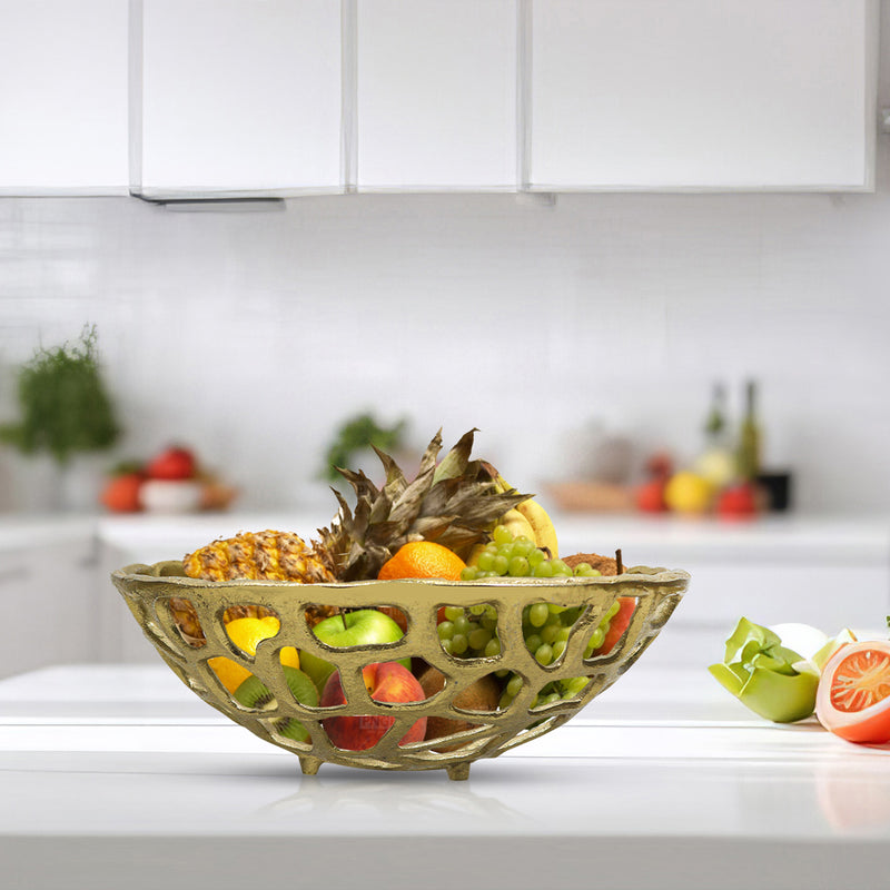 Metal Storage Basket - Gold