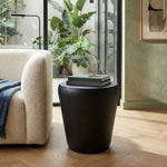 Metal Round Side Table - Black