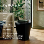 Metal Round Side Table - Black