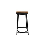 Elvor Metal Stool With Wooden Top - Black