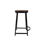 Elvor Metal Stool With Wooden Top - Black