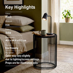 Cage Metal Stool With Wooden Top - Black