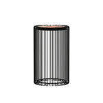 Cage Metal Stool With Wooden Top - Black