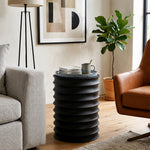 Zorr Metal Ribbed Side Table - Black