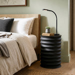 Zorr Metal Ribbed Side Table - Black