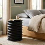 Zorr Metal Ribbed Side Table - Black