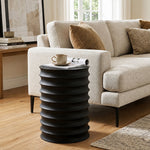 Zorr Metal Ribbed Side Table - Black