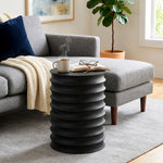 Zorr Metal Ribbed Side Table - Black
