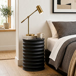 Zorr Metal Ribbed Side Table - Black