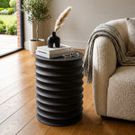 Zorr Metal Ribbed Side Table - Black