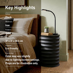 Zorr Metal Ribbed Side Table - Black