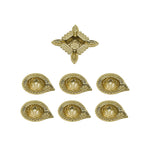 Gold Diya Set With Thali For Decor And Pooja