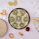 Gold Diya Set With Thali For Décor And Pooja