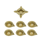 Gold Diya Set With Thali For Décor And Pooja