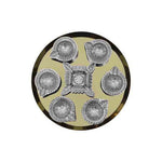 Aluminium Diya Set With Thali (Gold Finished) For Decor And Pooja (Set Of 8)