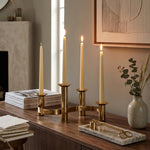 4 Cup Metal Candle Holder - Gold