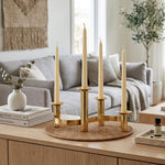 4 Cup Metal Candle Holder - Gold