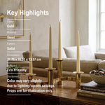 4 Cup Metal Candle Holder - Gold