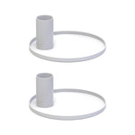 Pack Of 2 Candle Holder, Steel Tealight Holder White