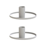 Pack Of 2 Candle Holder, Steel Tealight Holder White
