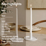 Pack Of 2 Candle Holder, Steel Tealight Holder White