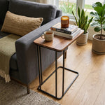 Loren Metal Laptop Table With Wooden Top - Brown