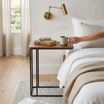 Loren Metal Laptop Table With Wooden Top - Brown