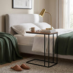 Loren Metal Laptop Table With Wooden Top - Brown