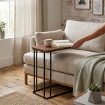 Loren Metal Laptop Table With Wooden Top - Brown