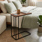 Loren Metal Laptop Table With Wooden Top - Brown