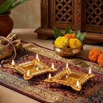 Pack Of 2 Aluminium Diyas For Pooja And Gift