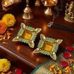 Pack Of 2 Aluminium Diyas For Pooja And Gift