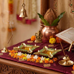 Pack Of 2 Aluminium Diyas For Pooja And Gift