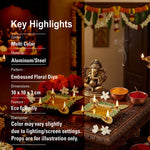 Pack Of 2 Aluminium Diyas For Pooja And Gift
